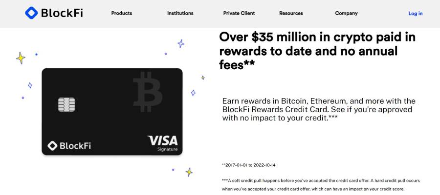 BlockFi Rewards Visa Signature Credit Card