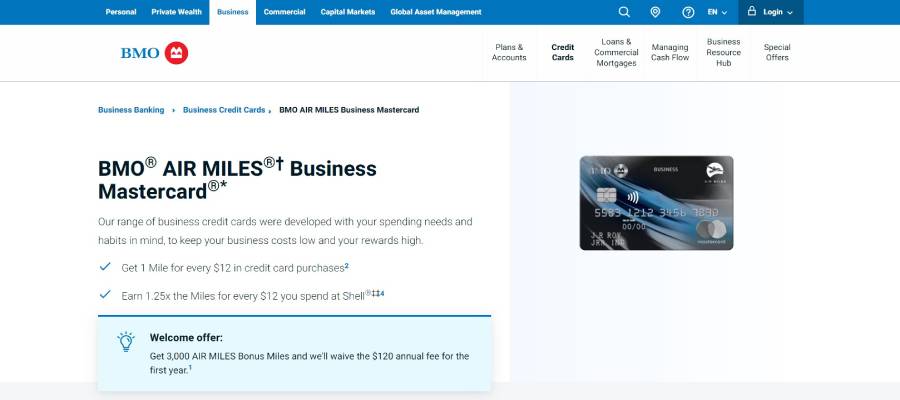 BMO AIR MILES Business Mastercard