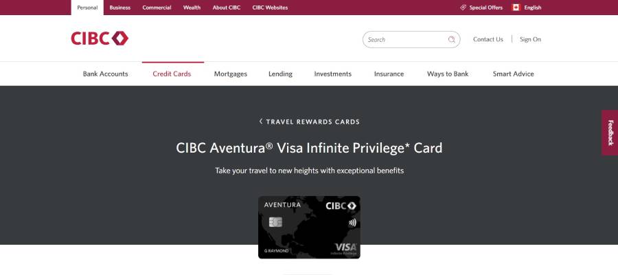 CIBC Aventura Visa Infinite Privilege Card