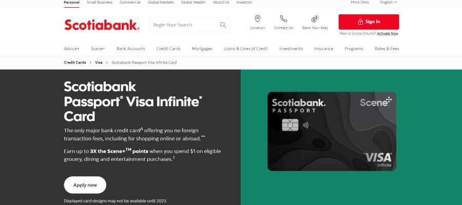 Scotia Passport Visa Infinite Card