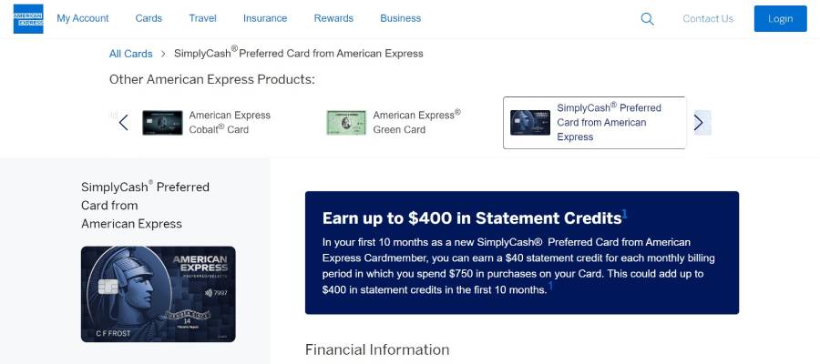 SimplyCash Preferred Card from American Express