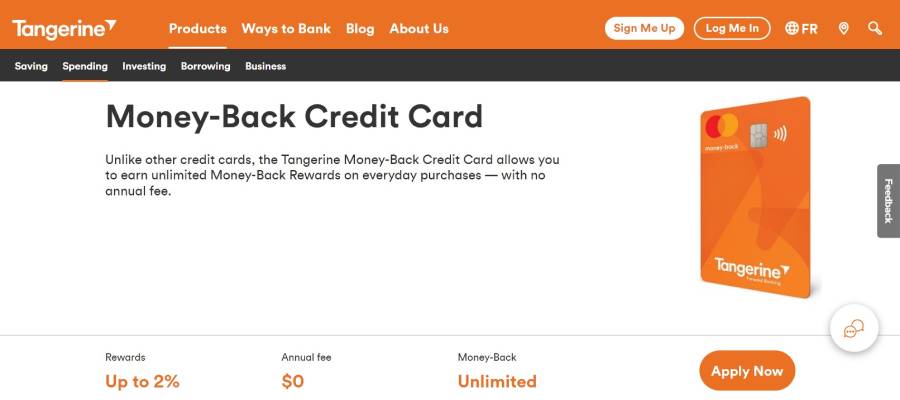 Tangerine Money-Back Mastercard